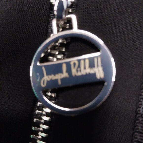 3181 Size 8 Joseph Ribkoff Black Skirt with Silver Tone Studs and Zipper, NWT - Picture 2 of 7